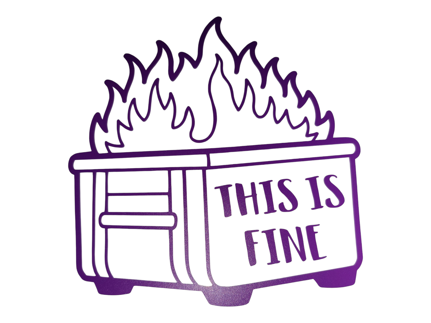 This Is Fine Trash Fire Vinyl Sticker