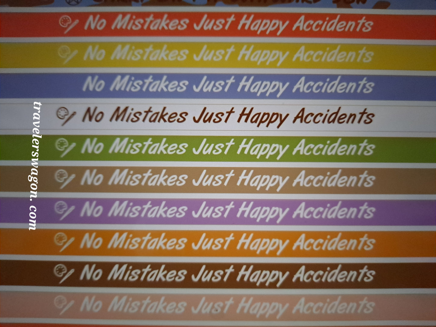 No Mistakes Just Happy Accidents Rubber Bracelet