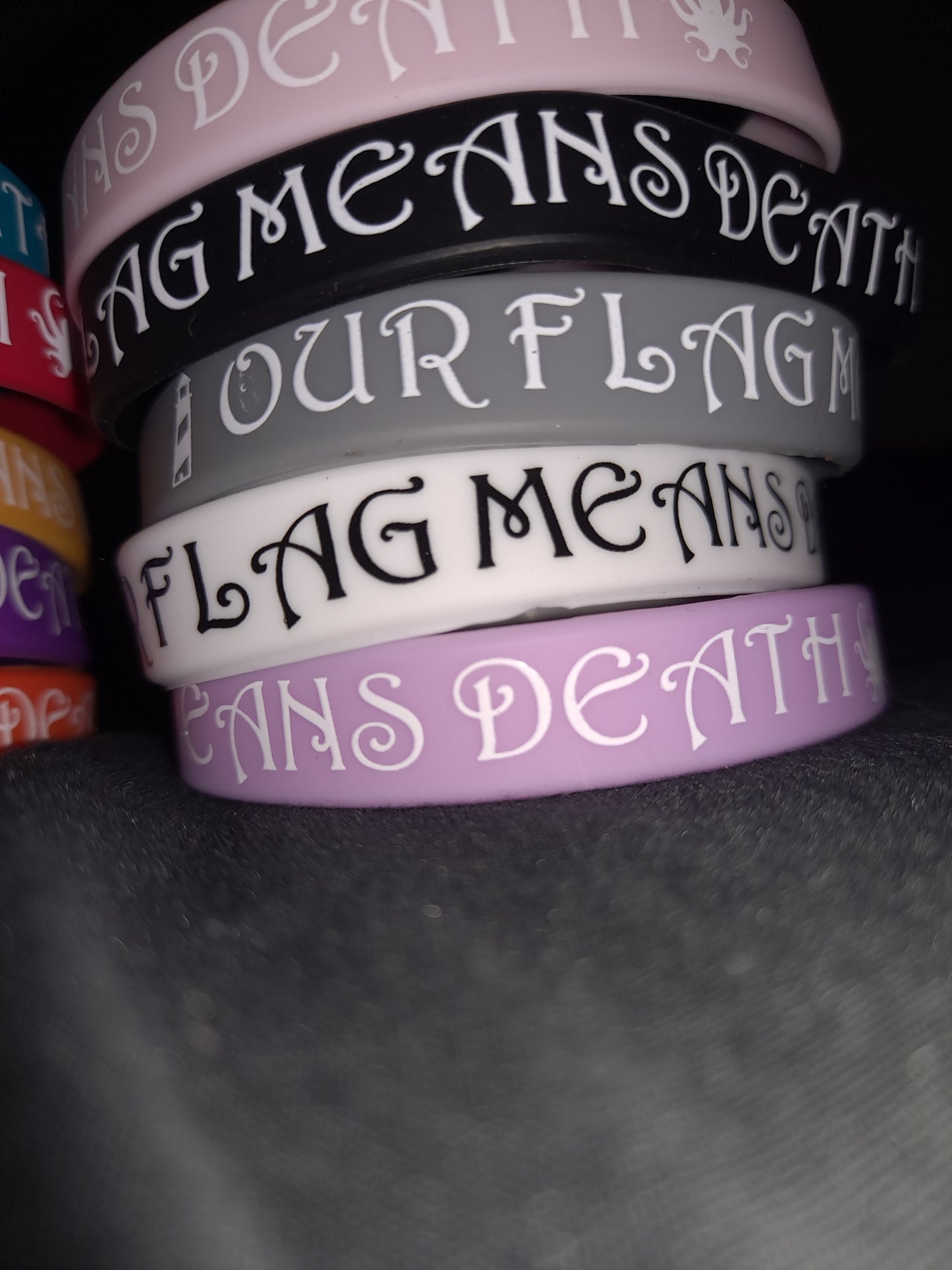 Our Flag Means Death Rubber Bracelet; 1/2 inch