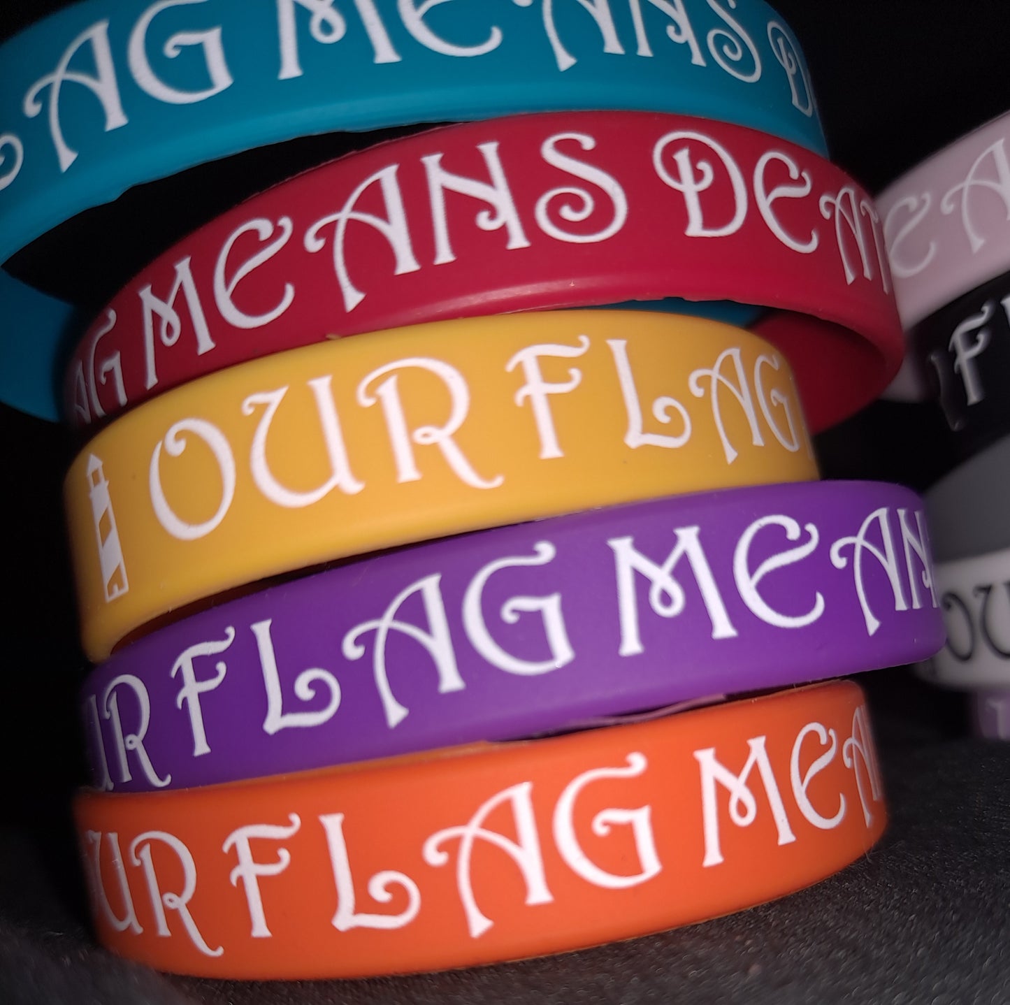 Our Flag Means Death Rubber Bracelet; 1/2 inch