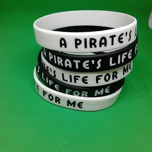 A Pirates Life For Me Rubber Bracelet, 1/2 inch wide