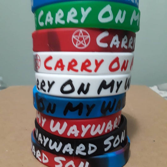 Carry On my Wayward Son Rubber Bracelet